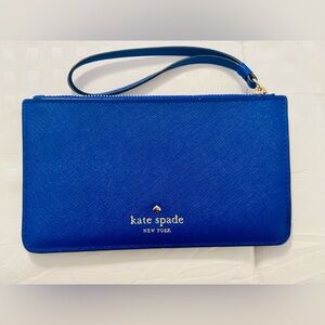 Blue Kate Spade Wallet Wristlet. Authentic leather.